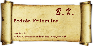 Bodzán Krisztina névjegykártya