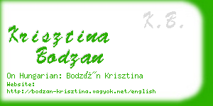 krisztina bodzan business card